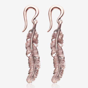 A Pair of Vintage Enchanted Bali Feather Copper Ear Weight Hanger